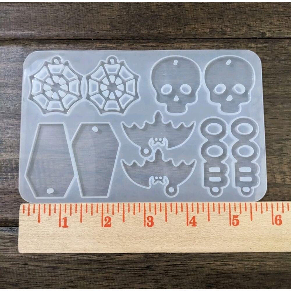 Halloween Resin Earring Molds Keychain Pendant Silicone Molds DIY Crafts Skull